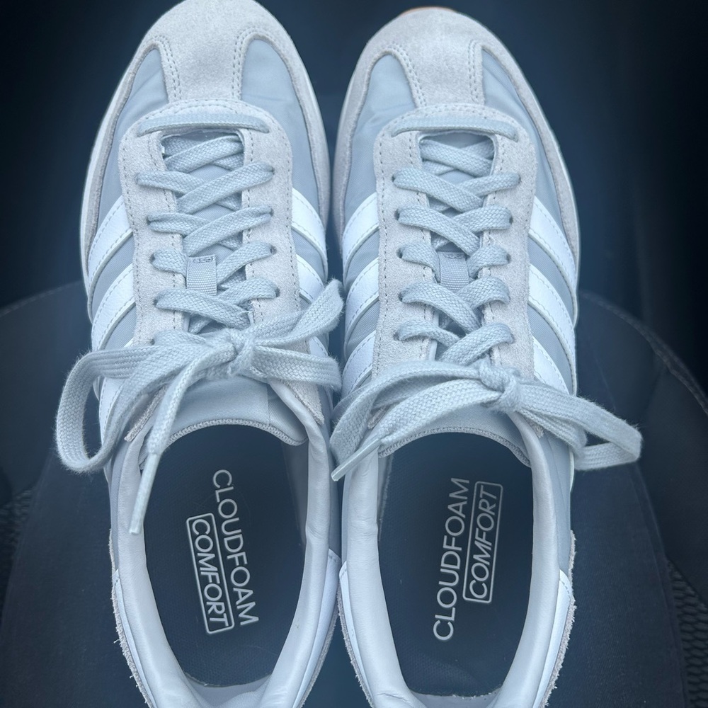 Adidas Cloudfoam Comfort Gray and White Sneakers